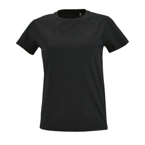 SOL'S 02080 - Imperial FIT WOMEN Damski Dopasowany T Shirt Z Okrągłym ściągaczem Głęboka czerń