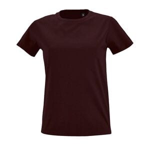 SOL'S 02080 - Imperial FIT WOMEN Damski Dopasowany T Shirt Z Okrągłym ściągaczem Czerwonobrunatny