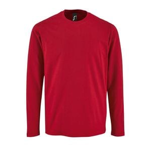 SOL'S 02074 - Imperial LSL MEN Męski T Shirt Z Długim Rękawem Czerwony