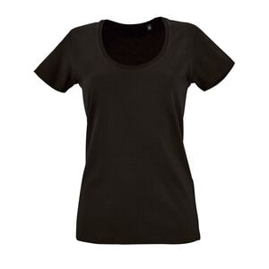 SOL'S 02079 - Metropolitan Damski T Shirt Z Głębokim Okrągłym Dekoltem Głęboka czerń
