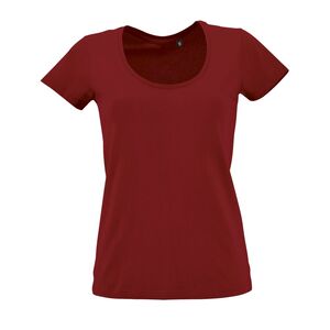 SOL'S 02079 - Metropolitan Damski T Shirt Z Głębokim Okrągłym Dekoltem Krwiste tango