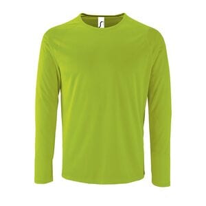 SOL'S 02071 - Sporty Lsl Men Męski T Shirt Sportowy Z Długimi Rękawami Neonowa zieleń