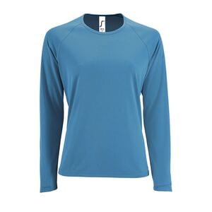 SOL'S 02072 - Sporty Lsl Women Damski T Shirt Sportowy Z Długimi Rękawami Aqua