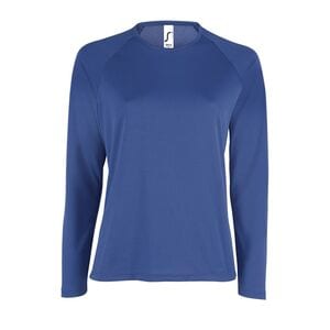 SOL'S 02072 - Sporty Lsl Women Damski T Shirt Sportowy Z Długimi Rękawami ciemnoniebieski