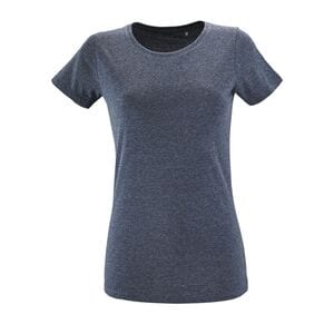 SOL'S 02758 - Regent Fit Women Damski Dopasowany T Shirt Z Okrągłym ściągaczem Dżins metaliczny