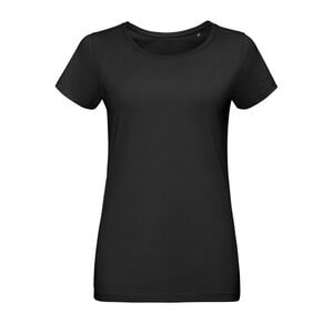 SOL'S 02856 - Martin Women Damski Dopasowany T Shirt Z Okrągłym ściągaczem Głęboka czerń
