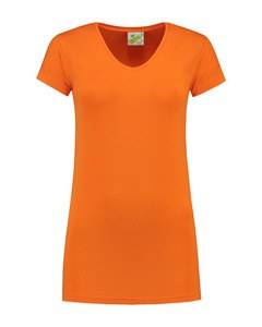 Lemon & Soda LEM1262 - T-shirt z baw/elast w serek dla niej Pomarańczowy