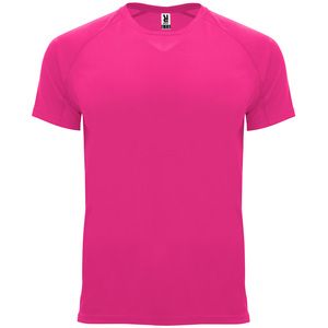 Roly CA0407 - BAHRAIN Koszulka techniczna z krótkim Różowy fluor