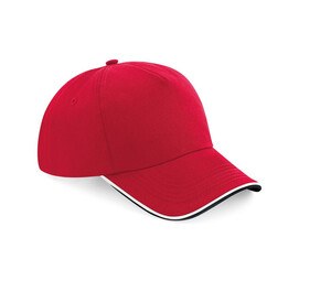 BEECHFIELD BF025C - Casquette Authentic visière passpoilée Klasyczna czerwień/ Czarny/Biały