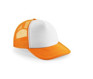 Beechfield BF64B - Old-schoolowa czapka dziecięca Pomarańczowo/biały