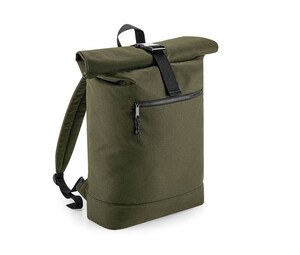 Bag Base BG286 - Backpack with roll-up closure made of recycled material Militarna zieleń