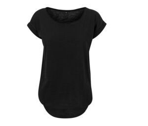 Build Your Brand BY036 - T-shirt damski z długim tyłem Czarny