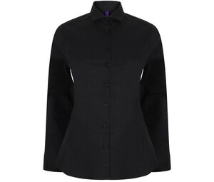 Henbury HY533 - Damska elastyczna koszula z długim rękawem Czarny