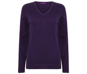 Henbury HY721 - Damski sweter z dekoltem w szpic Fioletowy