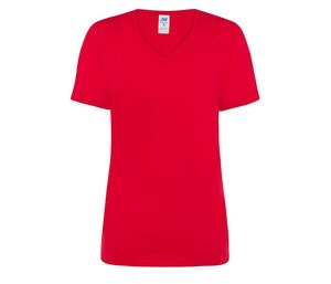 JHK JK158 - Koszulka damska z dekoltem w szpic 145 Czerwony