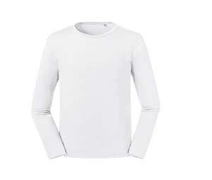 Russell RU100M - Męska organiczna koszulka z długim rękawem Biały