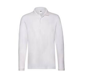 Fruit of the Loom SC384 - Męska koszulka polo z długim rękawem Premium Biały