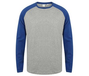 SF Men SF271 - Koszulka baseballowa z długim rękawem Heather Grey/ Royal