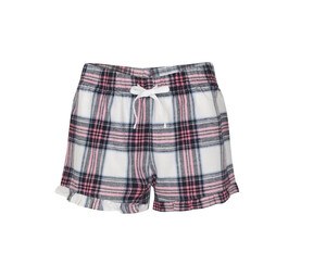 SF Women SK082 - Spodenki do piżamy White / Pink Check