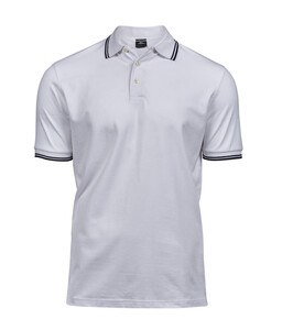 Tee Jays TJ1407 - Męska Luksusowa Koszulka Polo Biało/granatowy