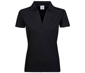 Tee Jays TJ1409 - Damska luksusowa koszulka polo z dekoltem w szpic Czarny