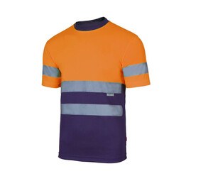 VELILLA V5506 - T-shirt o wysokiej widoczności Fluo Orange / Navy