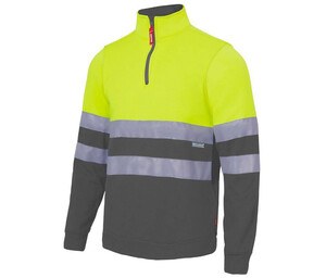 VELILLA V5701 - Rzucająca się w oczy bluza Fluo Yellow / Grey