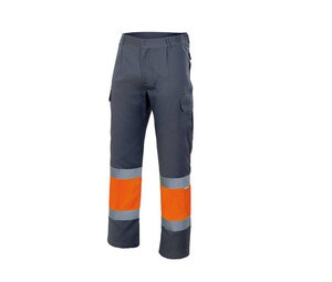 VELILLA VL157 - Spodnie z odblaskowym panelem Grey / Fluo Orange
