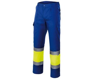 VELILLA VL157 - Spodnie z odblaskowym panelem Royal / Fluo Yellow