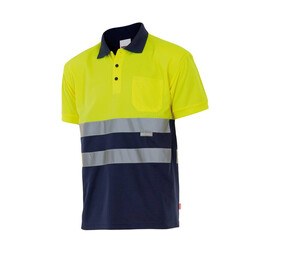 VELILLA VL173 - POLO DWUKOLOROWE  I ODBLASKOWE Fluo Yellow / Navy