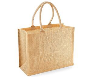 Westford mill WM437 - Glittering jute shopping bag Naturalny/złoty