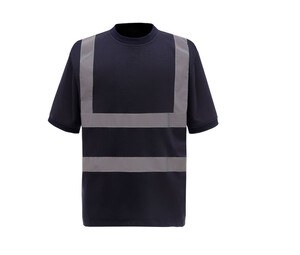 Yoko YK410 - High Visibility Short Sleeve T-Shirt Granatowy