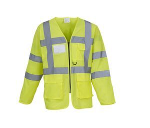 Yoko YK800 - Long sleeve multi-pocket safety jacket Bezpieczna żółć 