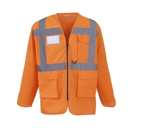 Yoko YK800 - Long sleeve multi-pocket safety jacket Bezpieczny pomarańcz