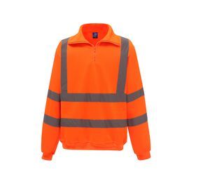 Yoko YKK06 - High visibility zipped collar sweatshirt Bezpieczny pomarańcz