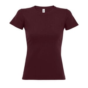 SOL'S 11502 - Imperial WOMEN Damski T Shirt Z Okrągłym ściągaczem Burgundowy