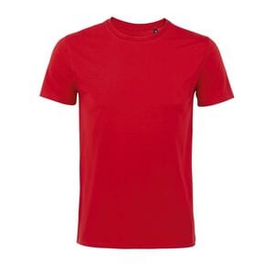 SOL'S 02855 - Martin Men Męski Dopasowany T Shirt Z Okrągłym ściągaczem Czerwony