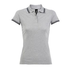 SOL'S 00578 - PASADENA WOMEN Damska Koszulka Polo Szary/Granatowy