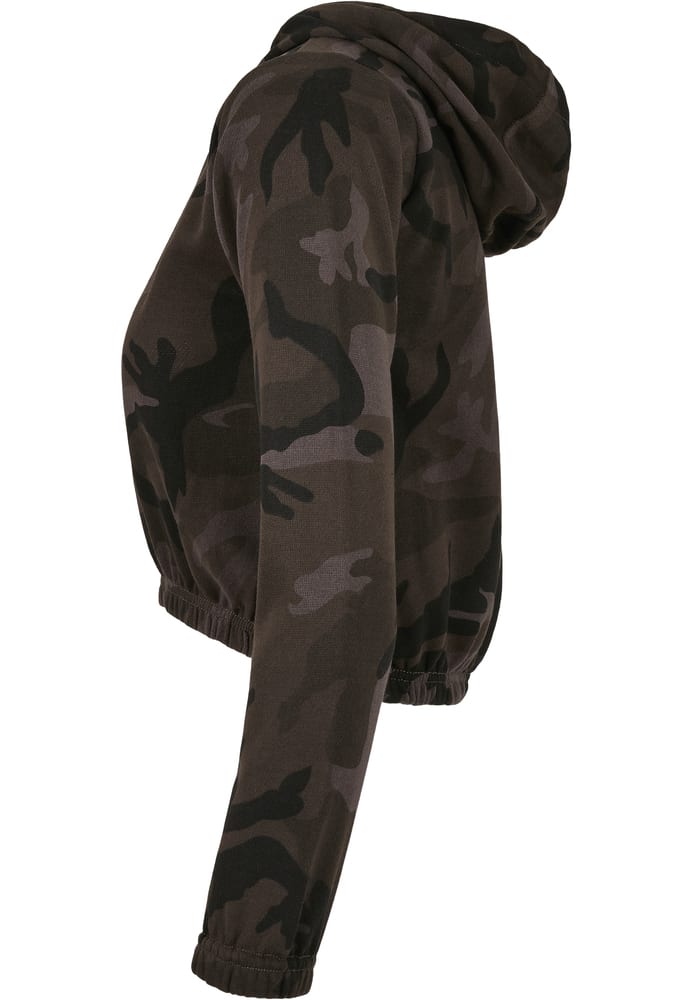 Build Your Brand BY065 - Ladies Camo Cropped Hoody