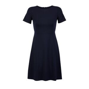 NEOBLU 03171 - Camille Sukienka Midi Z Krótkimi Rękawami Bleu léger
