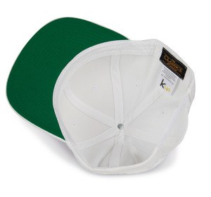 K-up KP910 - 6 panelowa czapka z płaskim rondem Biel/biel