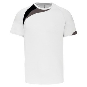 ProAct PA436 - SHORT SLEEVE SPORTS T-SHIRT Biały/ Czarny/ Szary