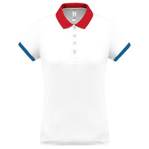 Proact PA490 - Damska koszulka polo w stylu pika White / Red / Sporty Royal Blue