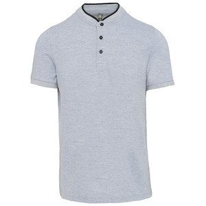 Kariban K223 - Męska koszulka polo z Mandaryńskim kołnierzem Oxford Grey/ Black