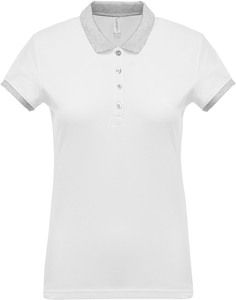 Kariban K259 - Damska dwókolorowa koszulka polo White / Oxford grey