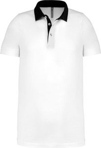 Kariban K260 - Dwukolorowa koszulka polo z jerseyu Biało/granatowy