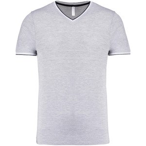 Kariban K374 - Męski T-shirt z piki Oksfordzka szarośc/ granatowy/ biały