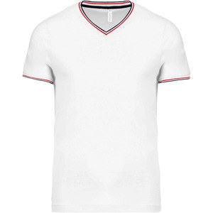 Kariban K374 - Męski T-shirt z piki Biały/granatowy/czerwony