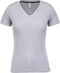 Kariban K394 - Damski T-shirt w serek Oksfordzka szarośc/ granatowy/ biały