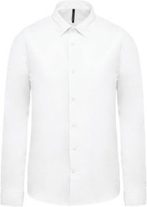 Kariban K513 - Męska bawełniana popelinowa koszula z długim rękawem Biały
